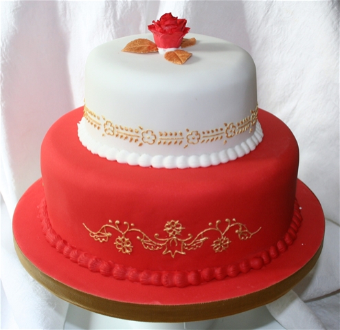 Twotier Indianinspired Wedding Cake